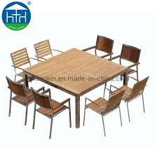 Chairs and table are solid oak. China Hot Sale Modern Design Hideaway Wpc Outdoor Furniture Dining Chairs And Table China Garden Patio Chair Garden Polywood Table
