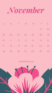 November 2019 Iphone Calendar Calendar Wallpaper Calendar 2019 Printable Flower Calendar