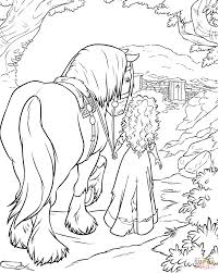 Merida And Angus Coloring Page From Brave Category Select From 27788 Printable Cra Disney Coloring Pages Disney Coloring Pages Printables Horse Coloring Pages