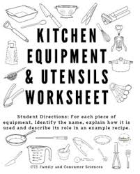 Kitchen Equipment And Utensils Worksheet Culinary Arts Culinary Arts Family And Consumer Science Culinary Arts Schools