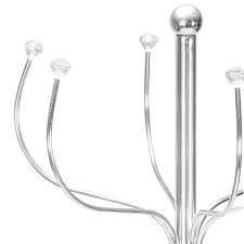 Sturdy industrial style cast iron swivel hooks. Silver Jewel Coat Stand