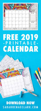 Coloring pages from popular adult coloring. Free 2019 Printable Coloring Calendar By Sarah Renae Clark