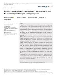 National safety health and compliance commission. Pdf Priority Approaches Of Occupational Safety And Health Activities For Preventing Low Back Pain Among Caregivers