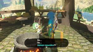 A hyrule seafood specialty, complete with a tangy butter sauce.what you need:fish:2 salmon filets1/4 cup floursalt + pepper to taste1/2 tbl canola oil1 tbl. Zelda Breath Of The Wild Guide Recital At Warbler S Nest Shrine Quest Voo Lota Shrine Location And Walkthrough Polygon