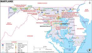 The state of maryland pledges to provide constituents, businesses, customers, and stakeholders with friendly and courteous, timely and responsive, accurate and consistent, accessible and convenient, and truthful and transparent services. Maryland Map Map Of Maryland State Usa Md State Map