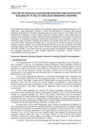 Enam orang dari mereka murid sekolah agama, dan seorang lagi warga yang mencoba memberi pertolongan. Pdf The Use Of English Classroom Greeting And Character Building In Tk Pelita Sari Desa Mambang Tabanan