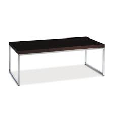 Brass chrome glass top oval coffee table this glass top coffee table embodies what's best in contemporary. Modern Coffee Table In Espresso Finish With Chrome Legs Base Fastfurnishings Com