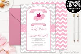 Maybe you would like to learn more about one of these? Tutu Baby Shower Invitation Template Creative Photoshop Templates Creative Market