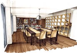 Detailed Rendering Of Space Using Tone Perspective And Colour Bocetos De Diseno De Interiores Bocetos Arquitectura Dibujos De Arquitectura