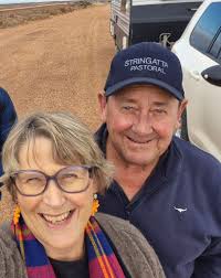 We're having a great journey so far. Lovely warm days and so many beautiful  sunrise and sunsets. This one was at Glendambo where we were also heartened  to see a load of