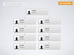 Keynote Template Organization Chart 4x2