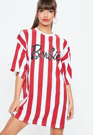Missguided Barbie X Missguided Red Stripe T Shirt Dress Tween Outfits Striped T Shirt Dress T Shirt Dress