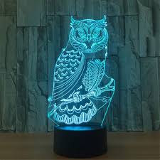 Owl Night Light For Kids Ykl World Owl 3d Illusion Table Lamp Fiddlepiddle