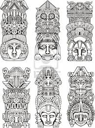 Stock Vector Aztec Tattoo Designs Mayan Symbols Totem Tattoo