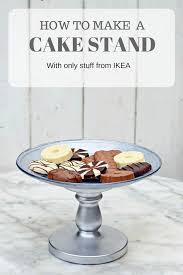 Wooden cake stand with dome. Easy Diy Decoupaged Ikea Cake Stand Pillar Box Blue