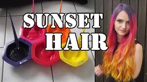 Sunset hair colors can be applied using any hair coloring technique, from balayage hair to reverse ombre. How To Sunset Ombre Hair Using Arcticfoxhaircolor Youtube