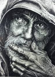 Black And White Self Portrait Drawing Nameless Homeless Man Black And White Drawing Drawings