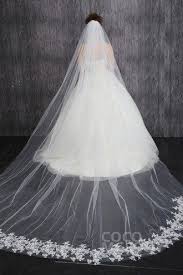 One Tier Lace Edge Tulle Appliques Cathedral Veils Cv001500a Wedding Dress With Veil Wedding Dress Accessories Tulle