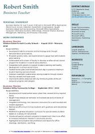 Teacher cv template whether you're just starting out as a teacher or have got a great track record behind you, our teacher cv template is designed to help you get your next big break. Business Teacher Resume Samples Qwikresume