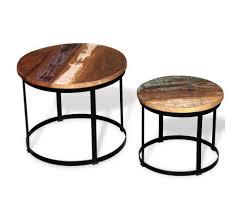 So while the glue dried on those, i moved back to my table top. Vidaxl Two Piece Coffee Table Set Solid Reclaimed Wood Round 40cm 50cm Vidaxl Co Uk