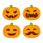 Wektorowa Halloweenowa Dyniowa Ilustracja Ustawiająca Z Różnymi ...