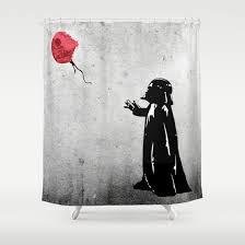 Little Vader Inspired By Banksy Shower Curtain By Kamonkey Society6 Unique Shower Curtain Shower Curtain Designer Shower Curtains
