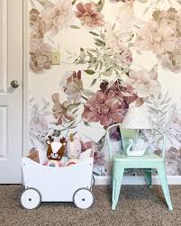 Romantic Flowers Wallpaper Wall Mural Romantic Wall Decor Romantic Bedroom Wall Decor Kids Room Wallpaper