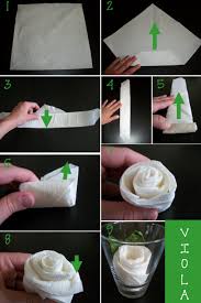 Pliage Serviettes Papier Mini Rose Verre Pliage Serviette Papier Serviette Papier Pliage Serviette