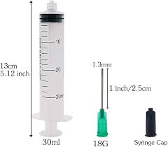 Amazon.com: Shintop 30ml Syringe with 18G 1 Inch Blunt Tip Needles and  Syringe Caps for Experiments, Industrial Use (12 Pack) : Industrial &  Scientific