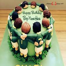 Birthday Cake Images With Name For Boy Rugby Birthday Wish Cake With Name Birthday Wishes Cake Birthday Cake Writing Boy Birthday Cake