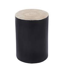 Solid Log Stool Black Log Stools Side Table Wooden Stools