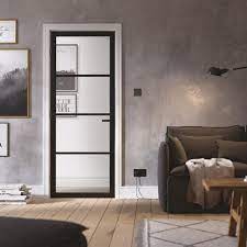 Choose the custom size option and write the requested size in the 'product customization'. Lpd Doors Internal Black Primed Industrial Style Soho 4l Door With Clear Glass Doors From Gw Leader Uk