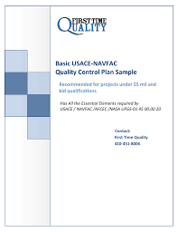 usace navfac basic essentials quality plan sample