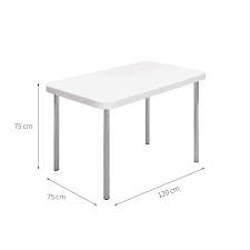 Mesa De Cozinha Retangular Pop Branca E Cromada 75 Cm