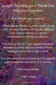 Note for funeral flowers from coworkers. 33 Best Funeral Thank You Cards Funeral Thank You Cards Thank You Quotes For Coworkers Funeral Thank You