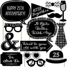 Our vinyl banners really pop and can create a memorable focal point for your silver 25th anniversary party decorations. Wedding Anniversary Party Decorations Photo Props Silver Glitter 25 Years Loved Banner 25th Birthday Toys Games Banners