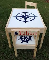 Nautical Decor Personalized Kids Table And Chair Set Kids Table And Chairs Kid Table Nautical Decor