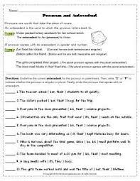 Worksheet Pronoun And Antecedent 3 Underline The Correct Antecedent For The Pronoun In Parenthesis Then Wr Pronoun Worksheets 4th Grade Writing Plurals