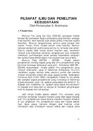 Pdf Filsafat Ilmu Dan Penelitian Kebudayaan Pertampilan S Brahmana Academia Edu