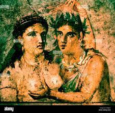 Pompeii Fresco Frescoes Roman porno sex woman man Secret Cabinet Stock  Photo - Alamy