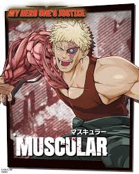 Artwork of muscular from one's justice 2. Bandai Namco Europe On Twitter Villain Of The Day From My Hero One S Justice Is Muscular His Quirk Muscle Augmentation Allows Him To Grow His Muscles Fibers He Can Cover His Entire