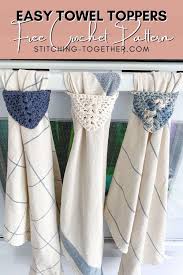 Get the free pattern for hanging hand towel here: Modern Crochet Kitchen Towel Topper