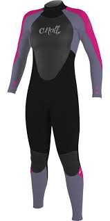 2019 oneill youth girls epic 5 4mm back zip gbs wetsuit black mist berry 4219g