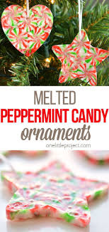 Melted Peppermint Candy Ornaments Peppermint Candy Crafts Peppermint Candy Ornaments Candy Ornaments Simple melted chocolate topped with crushed candy canes is wonderful, of course, but i also like to add a splash of peppermint extract to the melted chocolate before pouring it out.