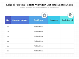 61.6 kb ) for free. School Football Team Member List And Score Sheet Presentation Graphics Presentation Powerpoint Example Slide Templates