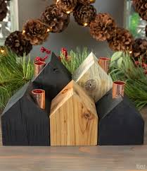 Diy Wood House Candle Holders The Navage Patch