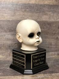 Halloween Trophy Perpetual XL Creepy Doll Head Trophy Costume Contest  Scariest Costume Best Costume Dia De Los Muertos Halloween Decor Skull