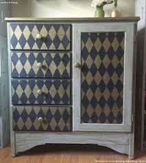 Harlequin Furniture Stencil Stencil Furniture Painted Furniture Vintage Painted Furniture