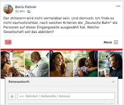 Als ihm in der kommentarspalte. Uschi Jonas On Twitter Welche Gesellschaft Soll Das Abbilden Fragt Boris Palmer Db Bahn Na Die Deutsche Gesellschaft Eben Jung Alt Multikulturell Sorry Herr Palmer Deutschland Ist Nicht Nur Alter Weisser Mann