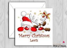 Personalised Christmas Card Son Daughter Grandson Etsy Rudolph Christmas Card Personalised Christmas Cards Free Online Christmas Cards